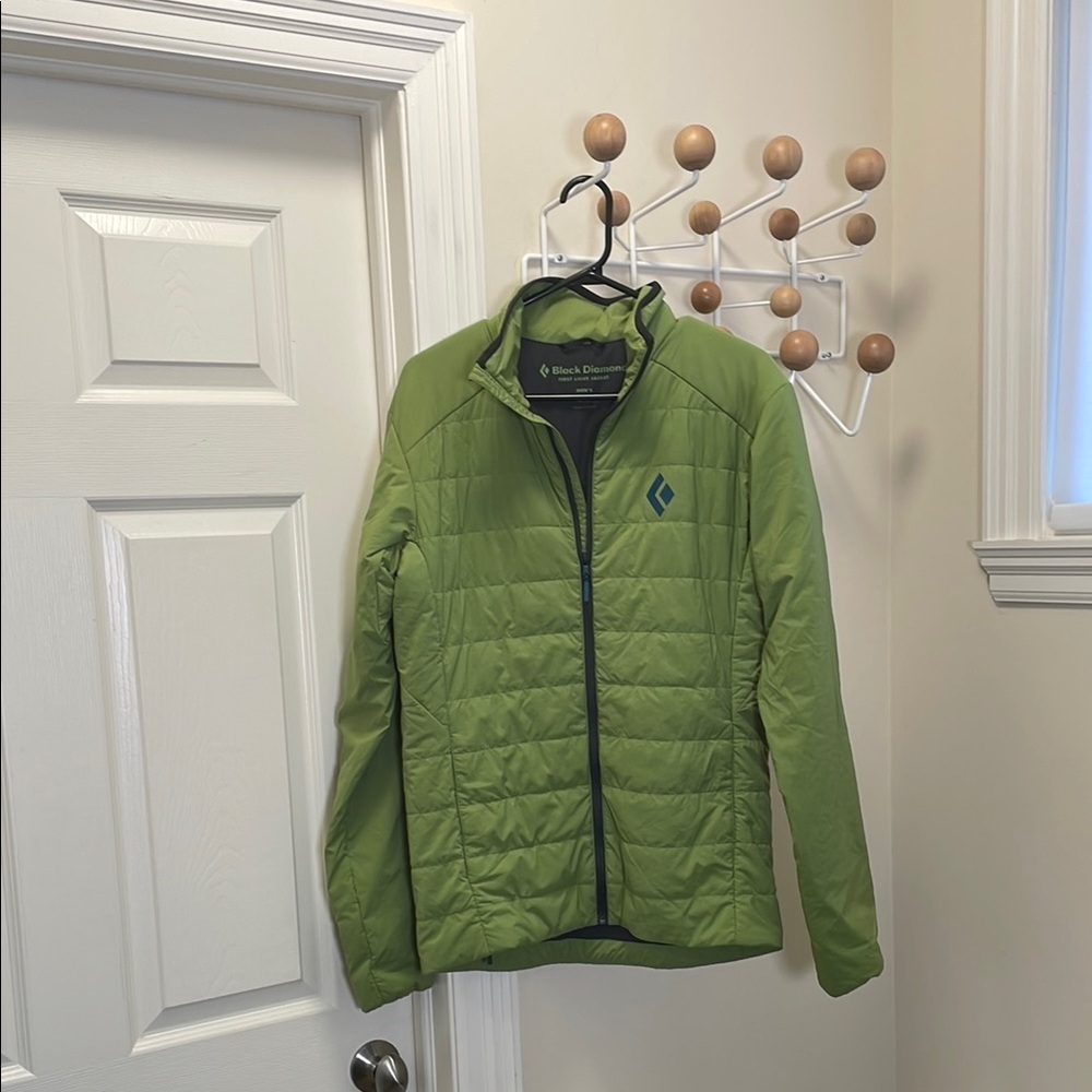Black Diamond Classic Outdoor Quilted Zip Up Jacket - Green - Small